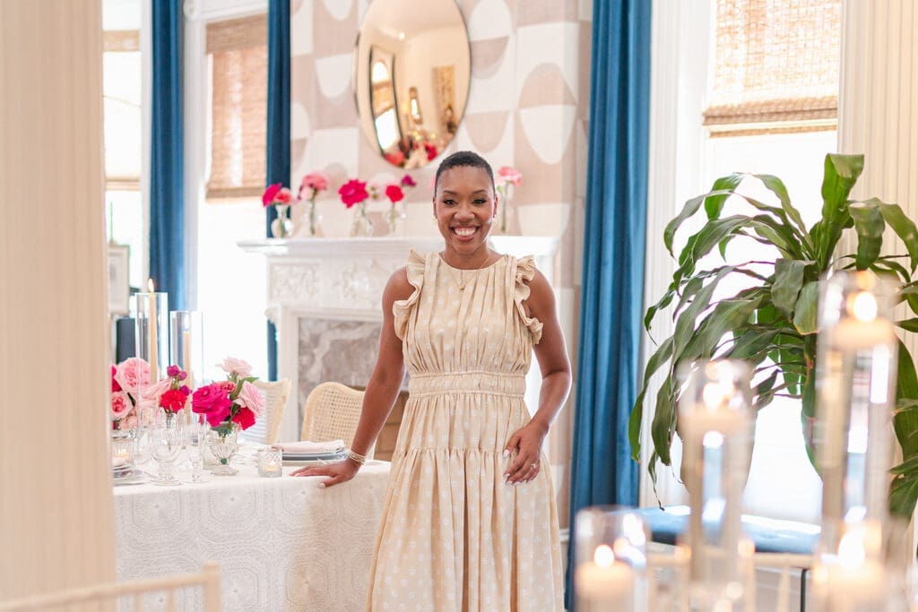 Chelsea Quenum, Northern Virginia wedding planner, working at Swann House — photo by Morgan Kay Photo.